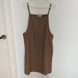 OAK + FORT Brown Sleeveless Dress with Pockets